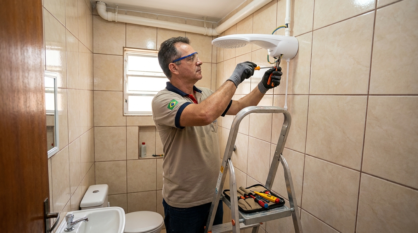 Substituição de Chuveiro Antigo na Conceição, Campinas‑SP